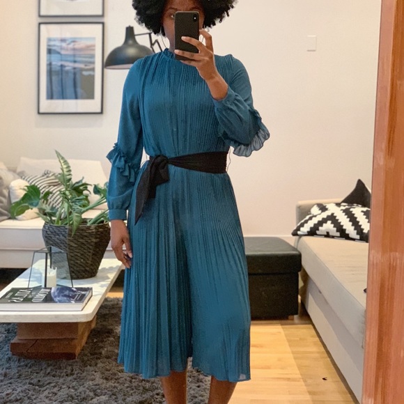 zara pleated jumpsuit dress